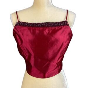Jessica McClintock Red Beaded Top Size 6